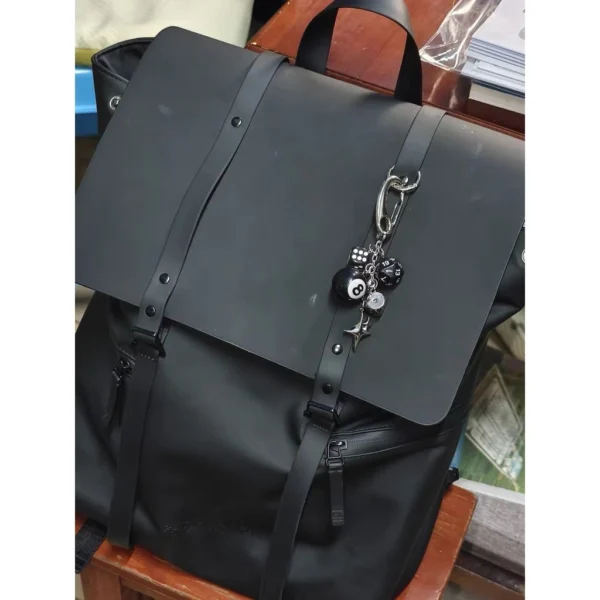 Dark Lucky Dice String Handmade Black 8 Keychain Bag