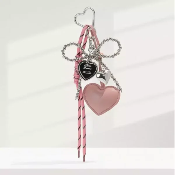 Women Y2K Bow Heart Bag Charm
