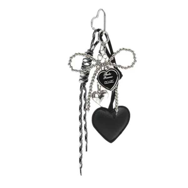 Women Y2K Bow Heart Bag Charm