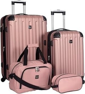 Travelers Club Midtown Hardside Luggage Travel Rose Gold 4Piece Set
